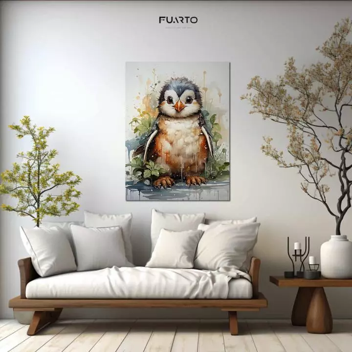 Wall Decor Kayu Gambar Penguin