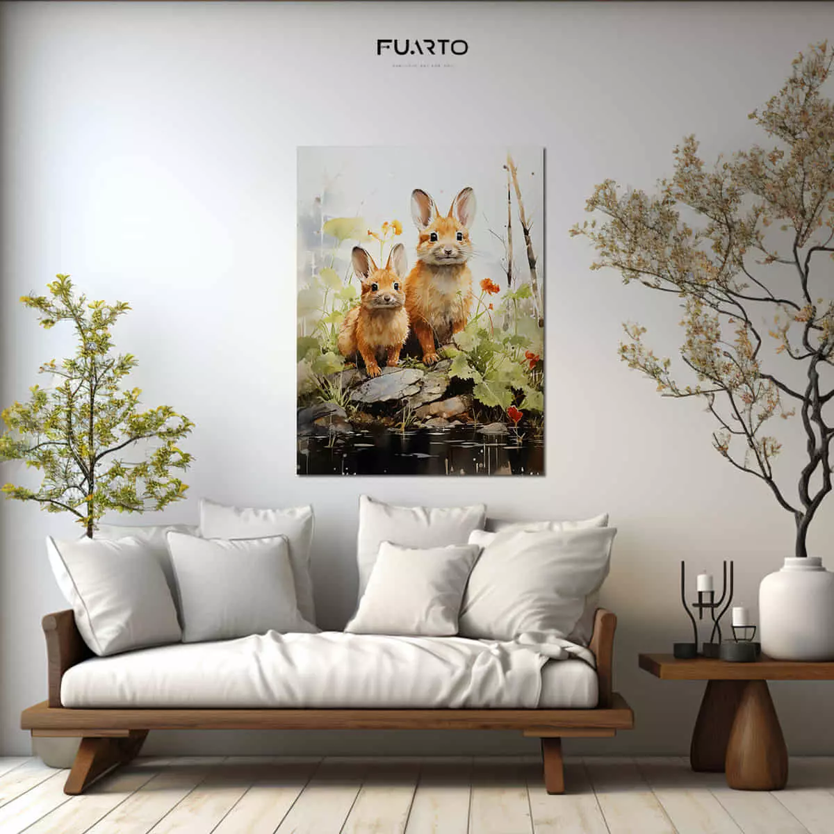 Wall Decor Kayu Gambar Kelinci