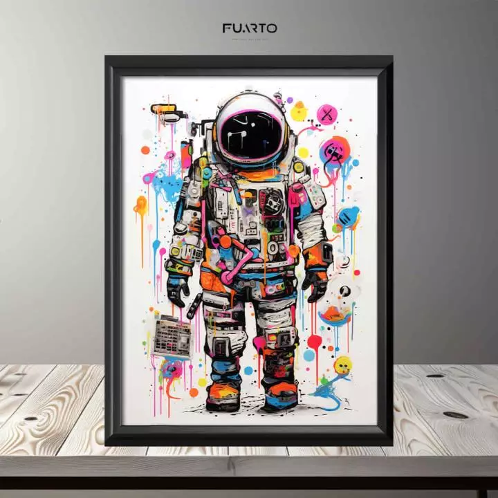 Pajangan Dinding Abstrak Astronot Full Frame