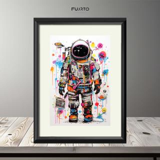 Wall Decor Abstrak Astronot Inner Frame