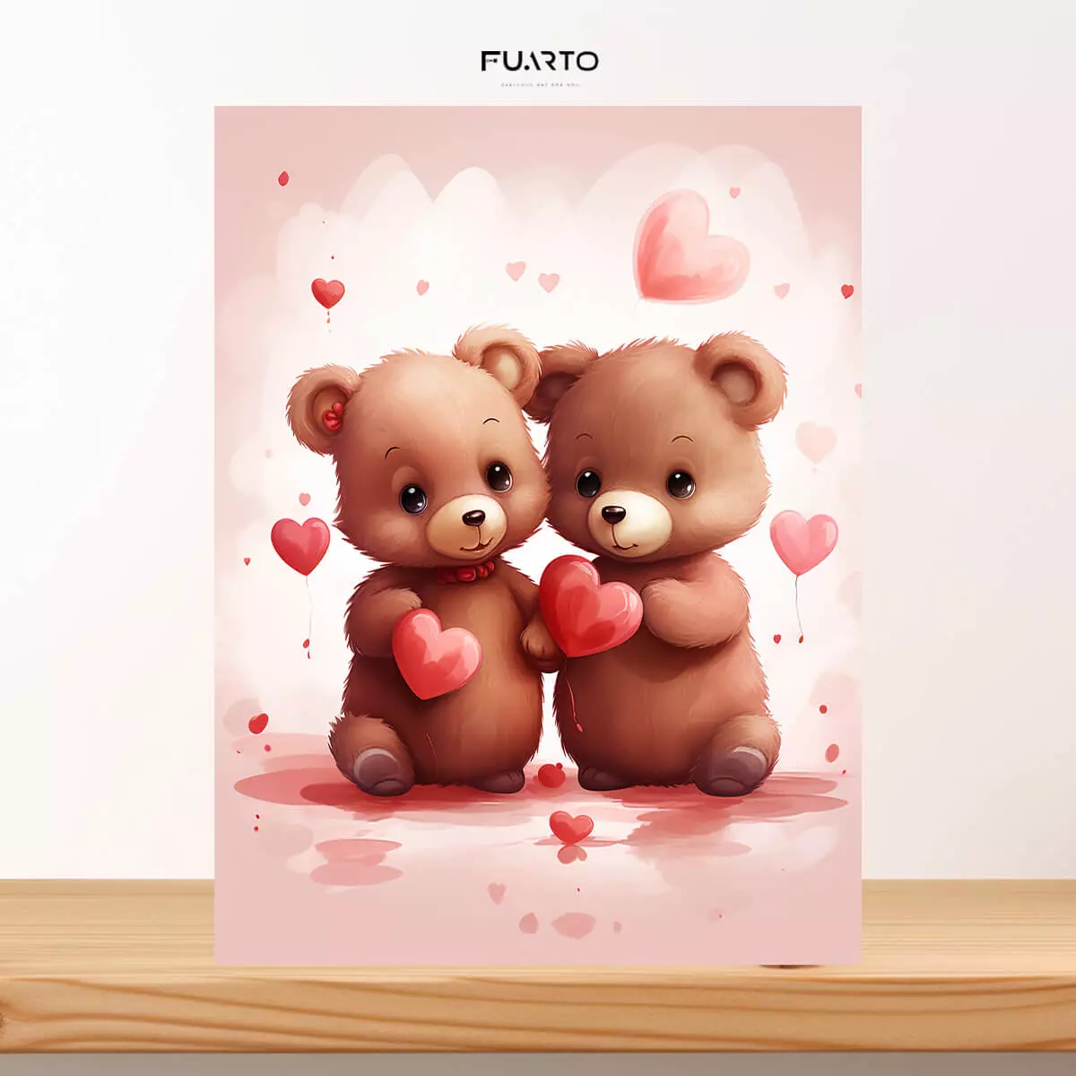 Wall Decor Kayu Valentine Bear
