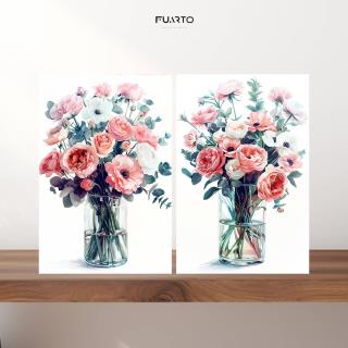 Wall Decor Kayu Gambar Bunga 20x30