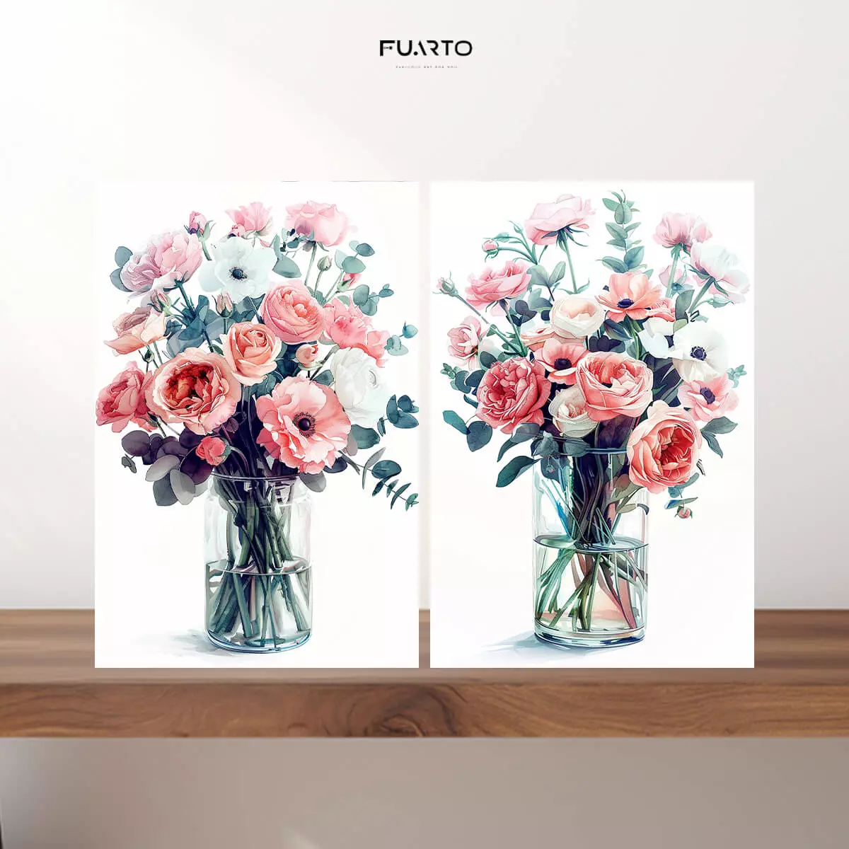 Wall Decor Kayu Gambar Bunga 20x30