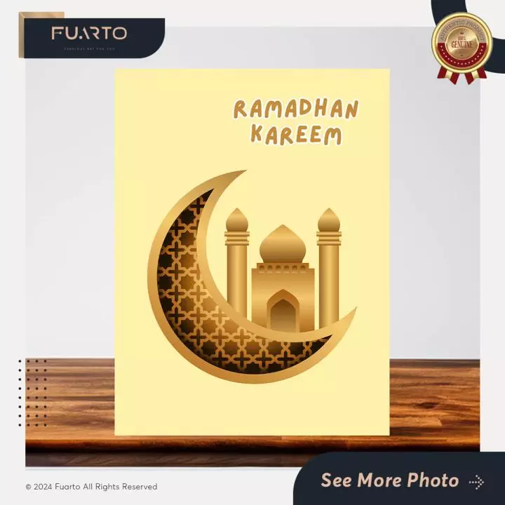 Hiasan Dinding Kayu Eid Mubarak