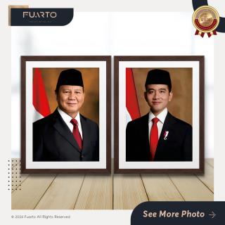 Hiasan Dinding Kayu Presiden Wakil Frame Tempelan