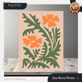Wall Decor Dinding Kayu Abstrak Bunga