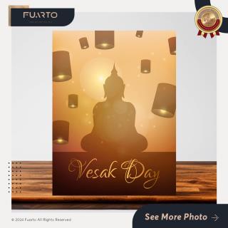 Pajangan Dinding Kayu Vesak Day
