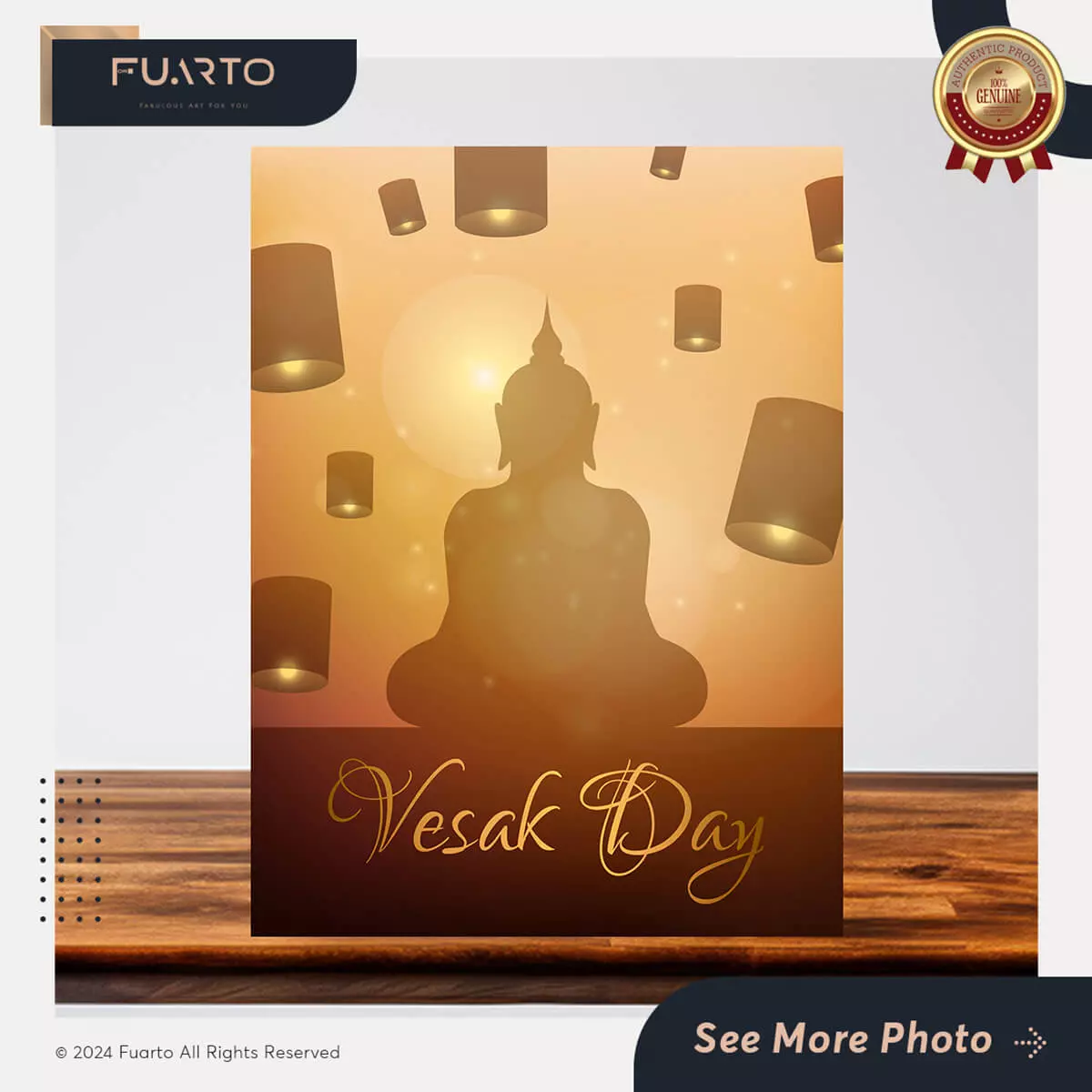 Pajangan Dinding Kayu Vesak Day