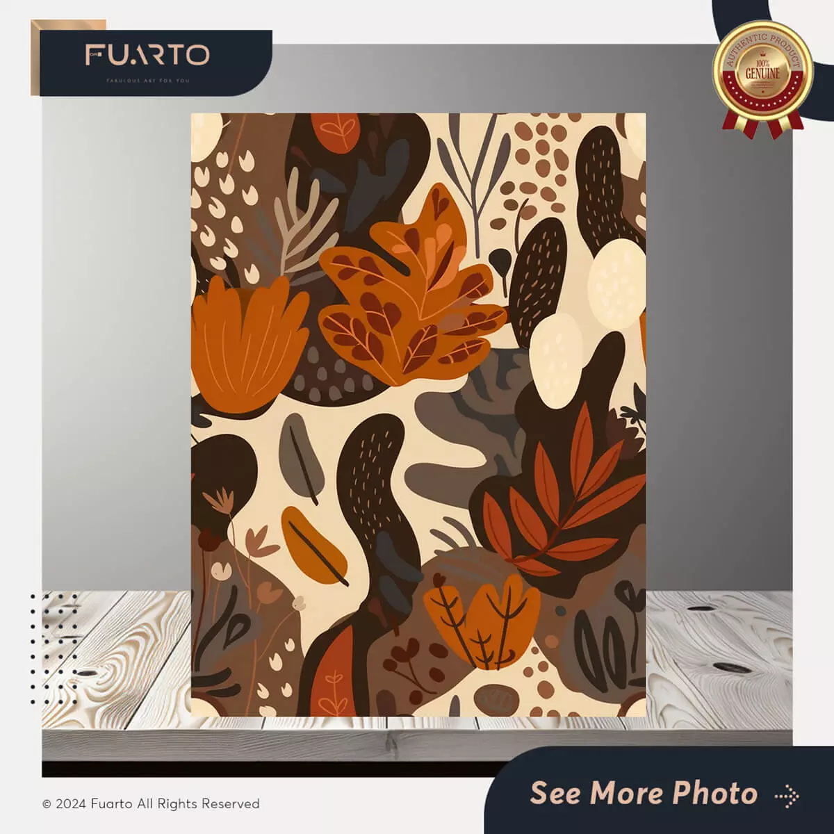 Wall Decor Kayu Abstrak Tropic Flower