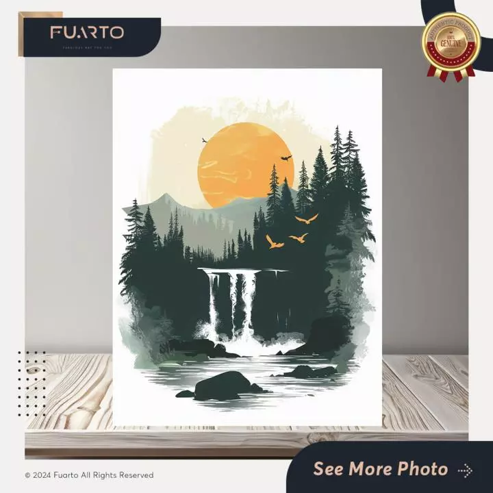 Wall Decor Scandinavian Sunset Mountain