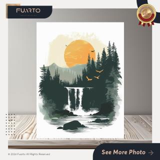 Wall Decor Scandinavian Sunset Mountain