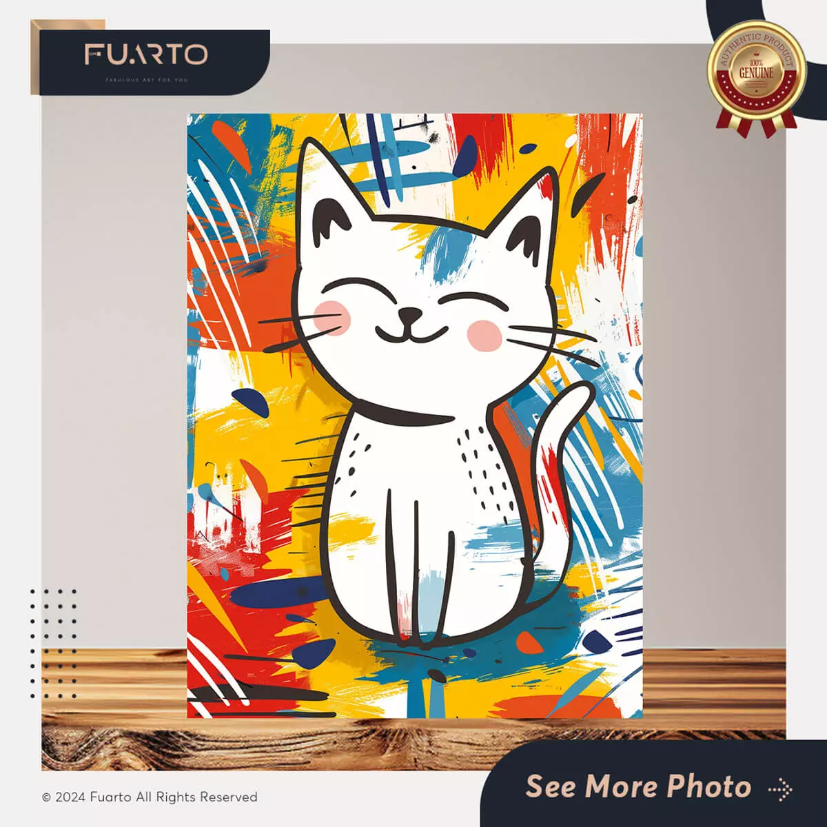 Pajangan Dinding Pop Art Kucing