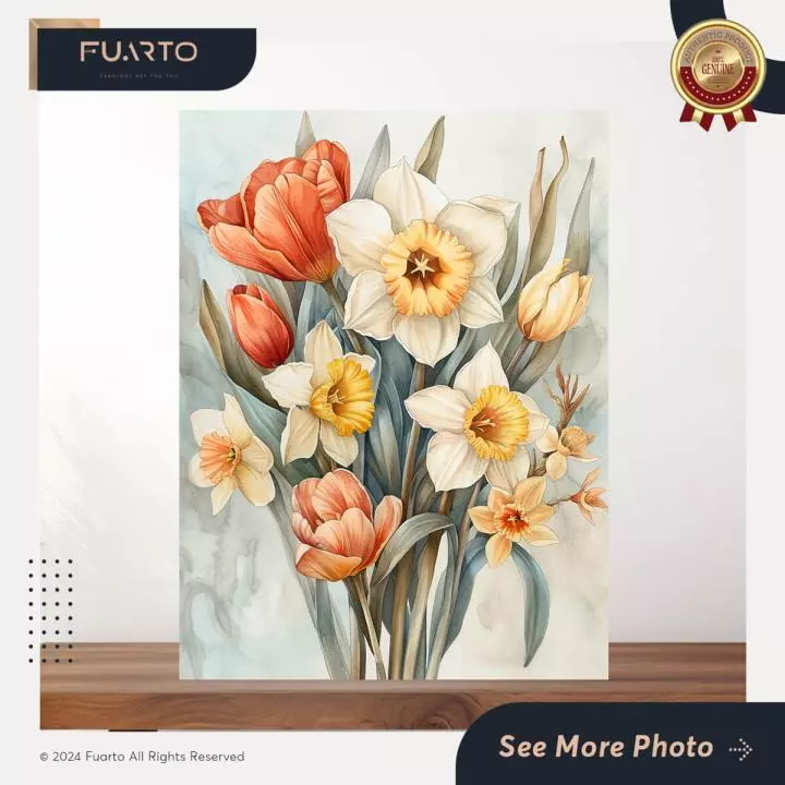 Hiasan Dinding Kayu Bunga Tulip