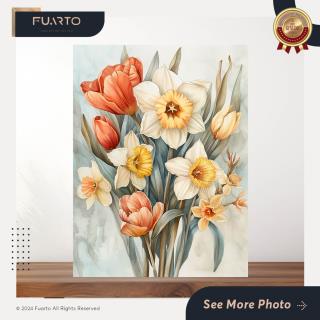 Hiasan Dinding Kayu Bunga Tulip