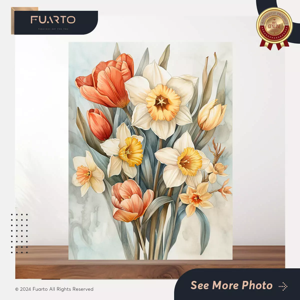 Hiasan Dinding Kayu Bunga Tulip