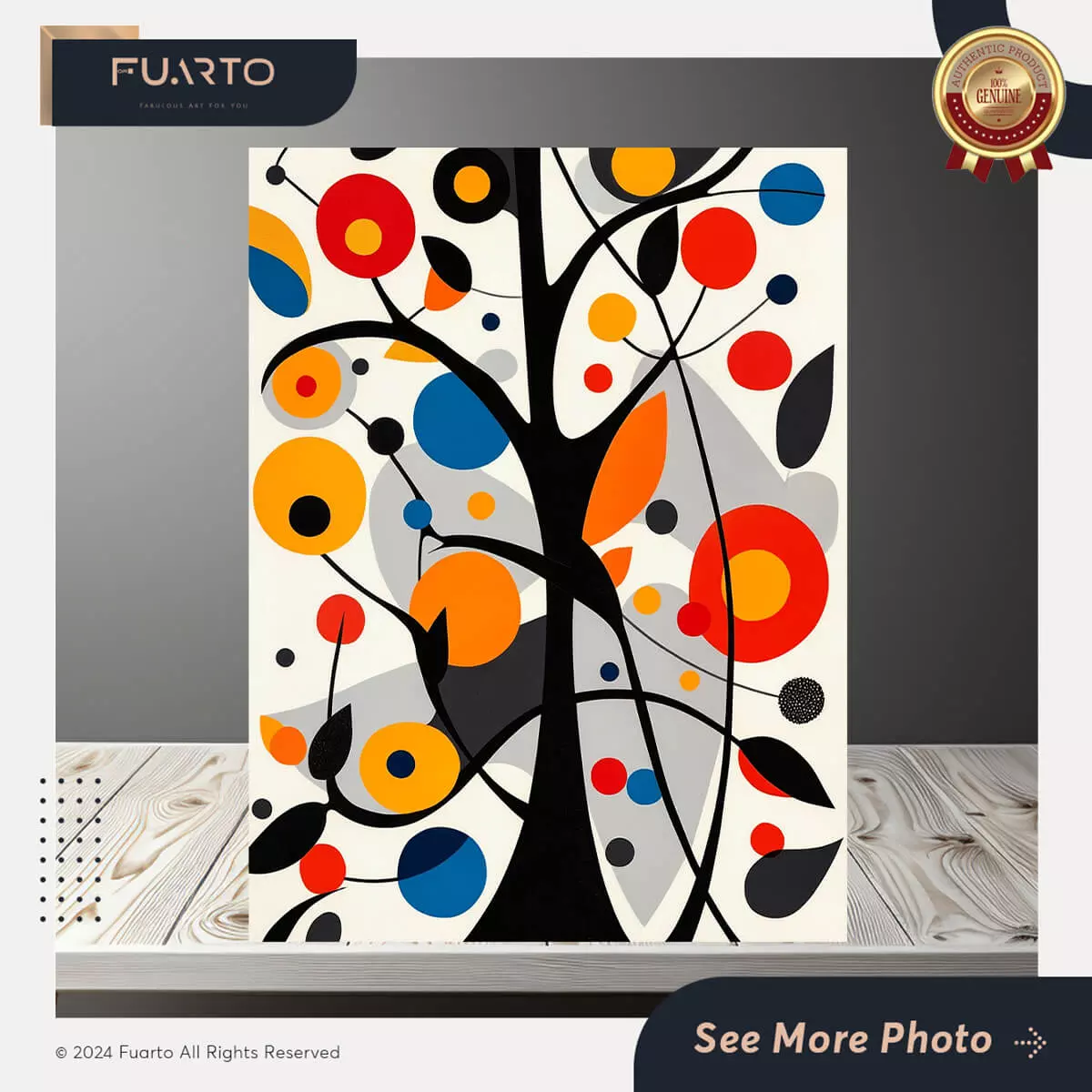 Wall Decor Kayu Abstrak Warna