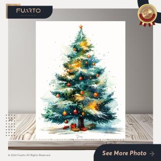 Pajangan Dinding Pohon Natal-Sinterklas-Manusia Salju