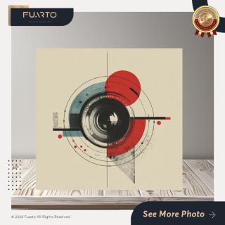 Wall Decor Abstrak Merah Hitam