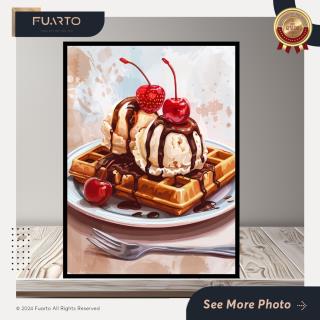 Wall Decor Waffle Ice Cream Dessert